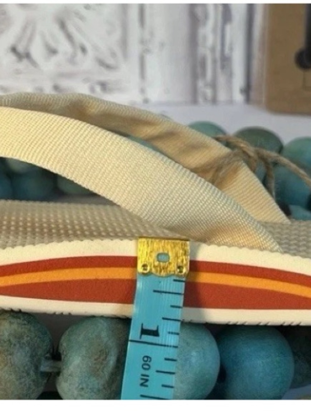 NWT Hari Mari Dune’s Flip Flop Sandals Dunes Cream Sherbert Women’s 8 - Picture 16 of 16